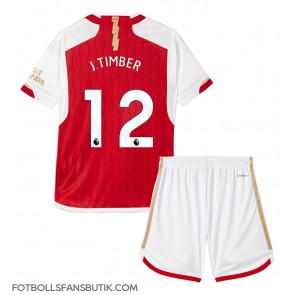 Arsenal Jurrien Timber #12 Replika Hemmatröja Barn 2023-24 Kortärmad (+ Korta byxor)